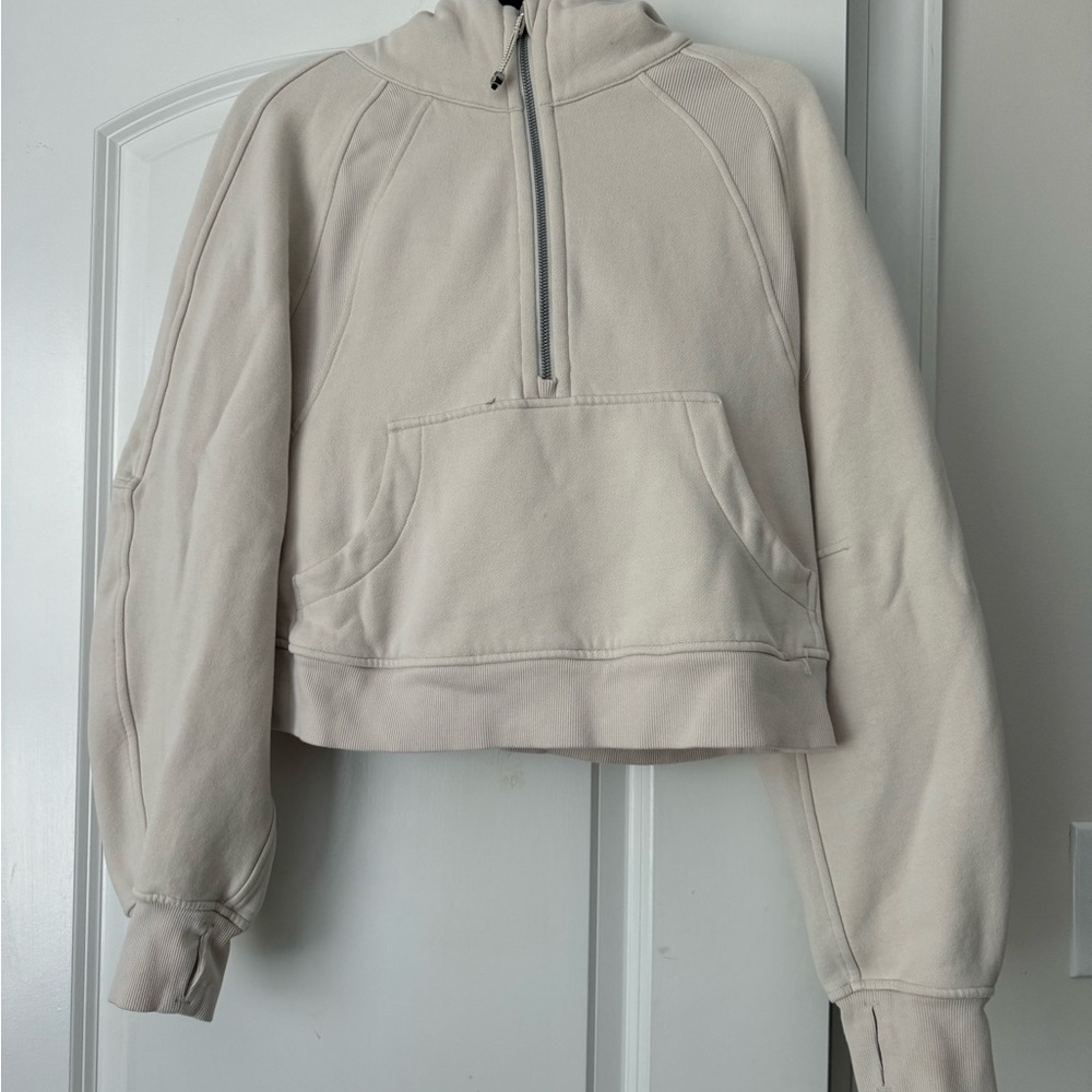 Lululemon Scuba Tan Oversized Cropped Sweatshirt